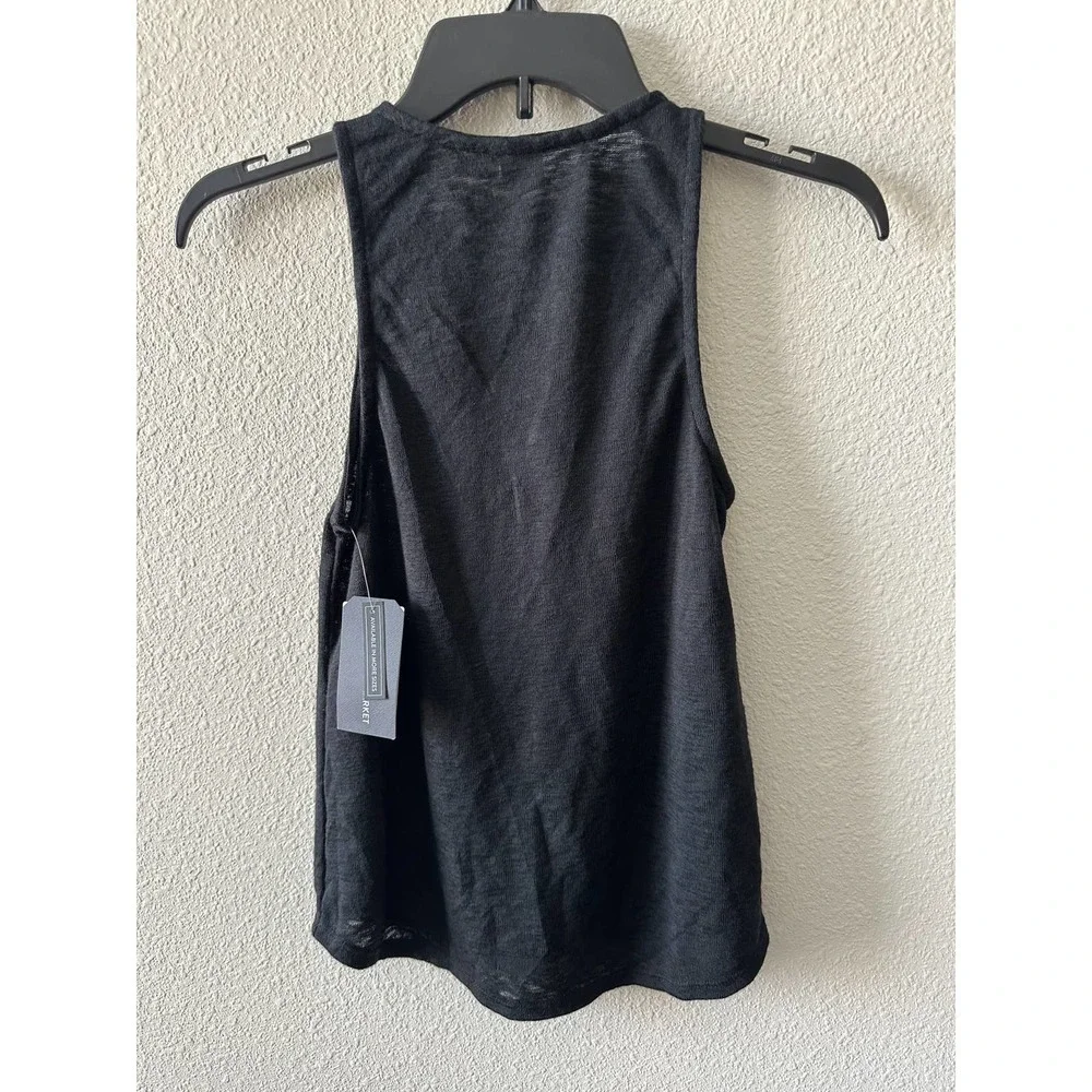 Melrose & Market Women Tank Top Sleeveless V Neck Black Button Front - Picture 7 of 15